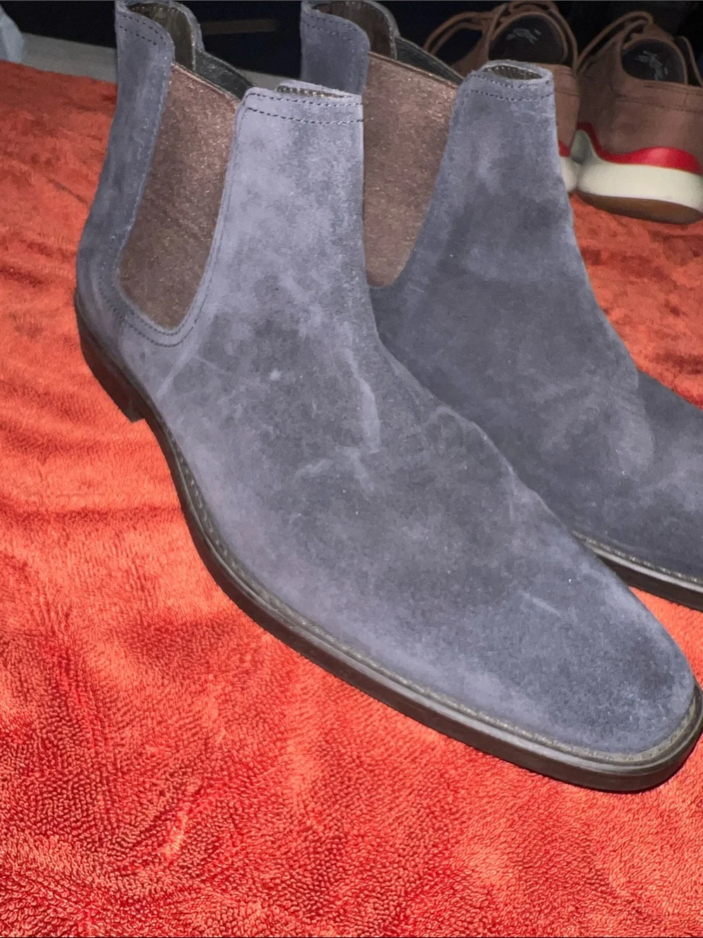 Donald J Pliner Barton 23 Boots Chelsea Blue Suede Size 9 Men’s